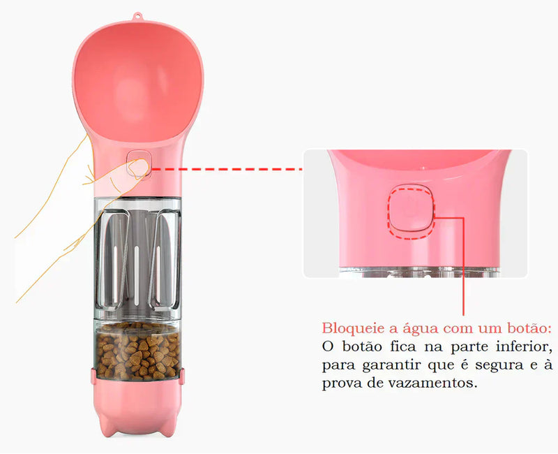 Garrafa Portátil - 3 em 1 - Prático